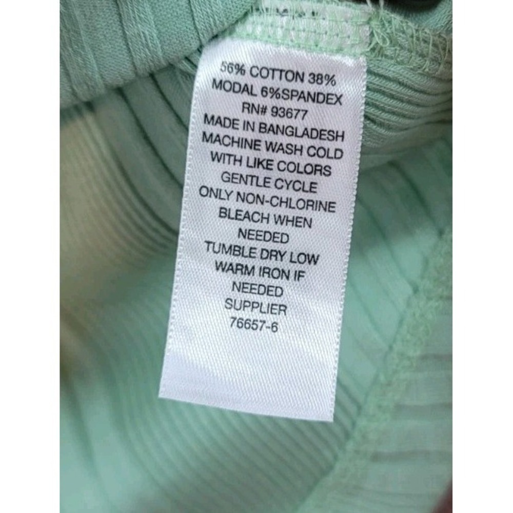 Ana New With Tag Soft Green Ribbed Tshirt Scoop Neck Granny Cottage Core XXL 2XL - Picture 6 of 7